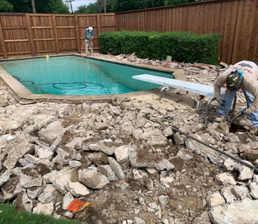pool during remodeling process